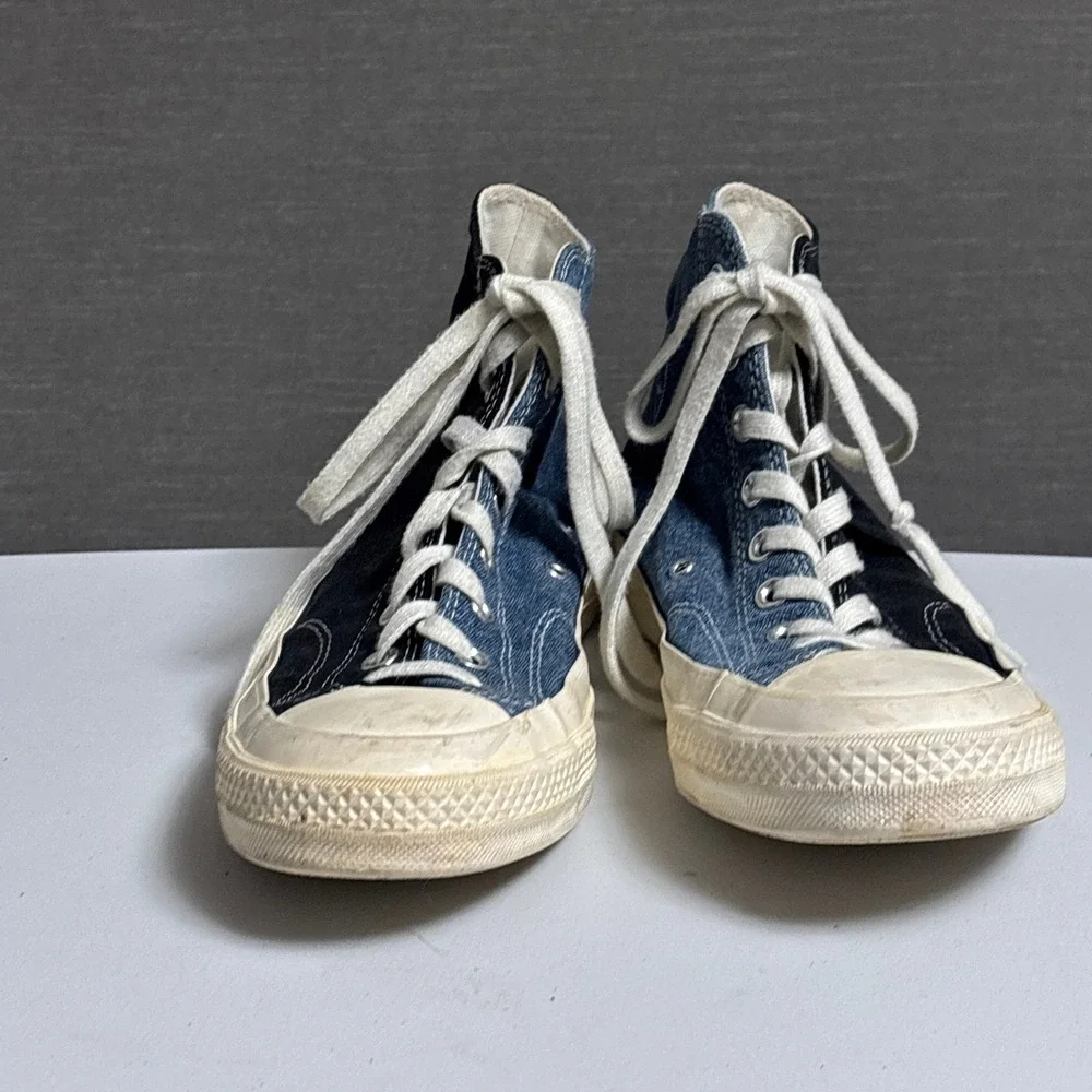 Converse Chuck 70 High Top 8 Men Black Blue Tri-Panel Denim Renew Sneaker
